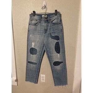 Madewell The Perfect Vintage Jean Light wash Patchwork Embroidered  Size 25